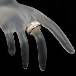 Pre Owned Bvlgari B.Zero1 18K Rose Gold Ceramic Ring EU 50
