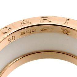 Pre Owned Bvlgari B.Zero1 18K Rose Gold Ceramic Ring EU 50