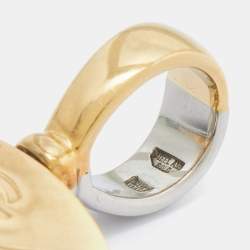 Pre Owned Bvlgari Bvlgari Onyx 18k Yellow Gold Stainless Steel Reversible Pendant
