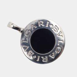 Pre Owned Bvlgari Bvlgari Onyx 18k Yellow Gold Stainless Steel Reversible Pendant