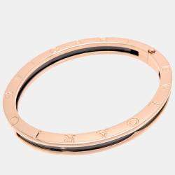 Pre Owned Bvlgari B.Zero1 18K Rose Gold Ceramic Bracelet 19