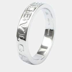 Pre Owned Bvlgari 18K White Gold Diamond Ring EU 56