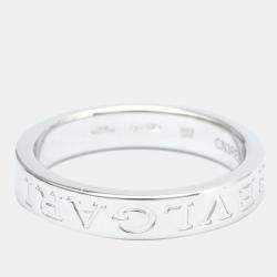 Pre Owned Bvlgari 18K White Gold Diamond Ring EU 56