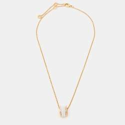 Pre Owned Bvlgari B.Zero1 Ceramic 18k Rose Gold Pendant Necklace