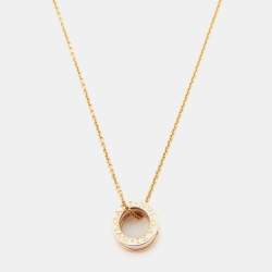 Pre Owned Bvlgari B.Zero1 Ceramic 18k Rose Gold Pendant Necklace