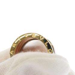 Pre Owned Bvlgari B.Zero1 18K Yellow Rose and White Gold Ring EU 54