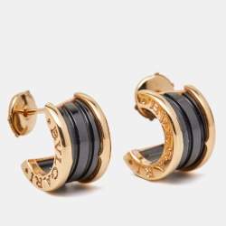 Bvlgari B.Zero1 Ceramic 18k Rose Gold Earrings