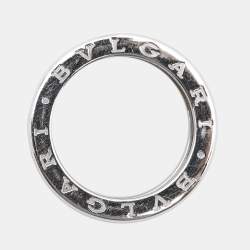 Pre Owned Bvlgari B.Zero1 Diamond 18k White Gold Band Ring Size 57