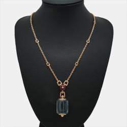 Pre Owned Bvlgari Musa 18K Rose Gold Diamond Topaz Tourmaline Necklace