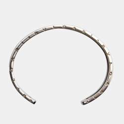 Pre Owned Bvlgari B.Zero1 Stainless Steel 18k Rose Gold Open Cuff Bracelet M