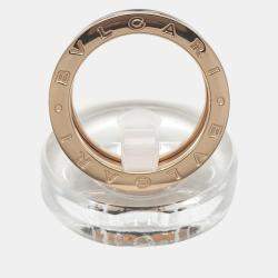 Pre Owned Bvlgari B.Zero1 18K Rose Gold Ceramic Ring EU 59