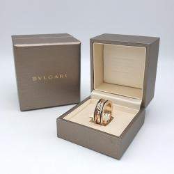 Pre Owned Bvlgari B.Zero1 18K Rose Gold Ceramic Ring EU 59