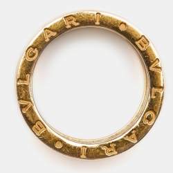 Bvlgari B.Zero1 Brown Marble 18K Rose Gold Band Ring Size 54