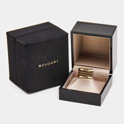 Bvlgari B.Zero1 Brown Marble 18K Rose Gold Band Ring Size 54