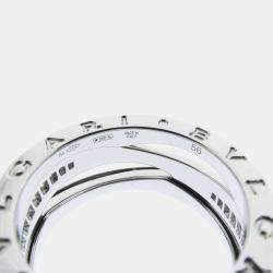 Pre Owned Bvlgari B.Zero1 Legend 18K White Gold Diamond Ring EU 56