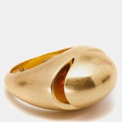 Pre Owned Bvlgari Dome 18k Rose Gold Ring Size 54