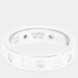 Pre Owned Bvlgari Bvlgari Bvlgari 18K White Gold Diamond Ring EU 52