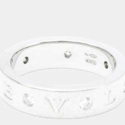 Pre Owned Bvlgari Bvlgari Bvlgari 18K White Gold Diamond Ring EU 52