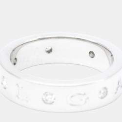 Pre Owned Bvlgari Bvlgari Bvlgari 18K White Gold Diamond Ring EU 52