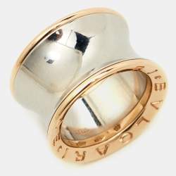 Pre Owned Bvlgari Anish Kapoor B.Zero1 18k Rose Gold Steel Ring Size 49