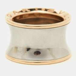 Pre Owned Bvlgari Anish Kapoor B.Zero1 18k Rose Gold Steel Ring Size 49