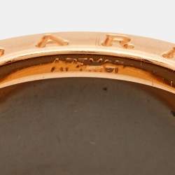 Pre Owned Bvlgari B.Zero1 4-Band Ceramic 18k Rose Gold Ring Size 55