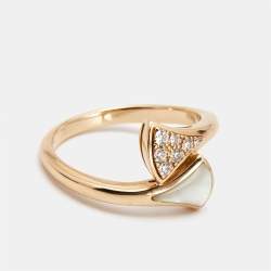 مملوكة مسبقًا Bvlgari Divas' Dream Mother of Pearl Diamond 18k Rose Gold Ring Size 51