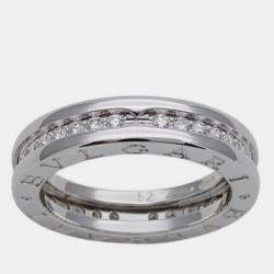 Pre Owned Bvlgari B.Zero1 18K White Gold Diamond Ring EU 52