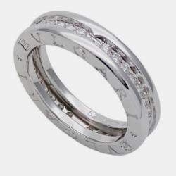 Pre Owned Bvlgari B.Zero1 18K White Gold Diamond Ring EU 52