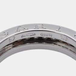 Pre Owned Bvlgari B.Zero1 18K White Gold Diamond Ring EU 52