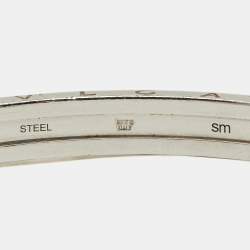 Pre Owned Bvlgari B.Zero1 Steel & 18K Yellow Gold Open Cuff Bracelet