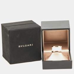 Pre Owned Bvlgari B.Zero1 White Ceramic 18k Rose Gold Band Ring Size 50
