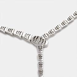 Pre Owned Bvlgari Serpenti Viper Diamonds 18k White Gold Necklace