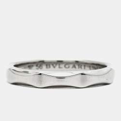 Pre Owned Bvlgari Infinito Platinum Wedding Band Ring Size 56