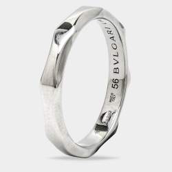 Pre Owned Bvlgari Infinito Platinum Wedding Band Ring Size 56
