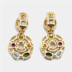 Bvlgari Cerchi Multi Gemstones 18k Yellow Gold Earrings