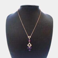 Pre Owned Bvlgari Divas' Dream 18K Rose Gold Diamond Multi Stone Necklace
