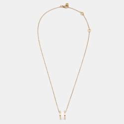 Pre Owned Bvlgari B.Zero1 Ceramic 18k Rose Gold Pendant Necklace
