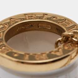 Pre Owned Bvlgari B.Zero1 Ceramic 18k Rose Gold Pendant Necklace