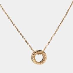 Pre Owned Bvlgari B.Zero1 Ceramic 18k Rose Gold Pendant Necklace
