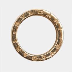 Pre Owned Bvlgari B.Zero1 4-Band Green Marble 18k Rose Gold Ring Size 52