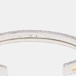 Pre Owned Bvlgari B.Zero1 18k Yellow Gold Stainless Steel Open Cuff Bracelet S