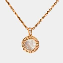 Bvlgari Bvlgari Onyx Mother of Pearl Diamond 18k Rose Gold Necklace