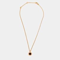 Bvlgari Bvlgari Onyx Mother of Pearl Diamond 18k Rose Gold Necklace