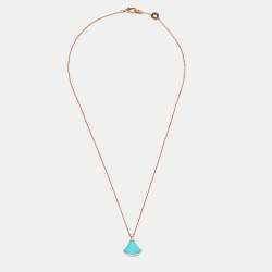 Bvlgari Divas' Dream Turquoise Diamond 18k Rose Gold Necklace