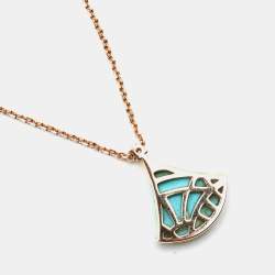 Bvlgari Divas' Dream Turquoise Diamond 18k Rose Gold Necklace