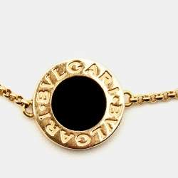Bvlgari Onyx 18K Yellow Gold Charm Bracelet ML