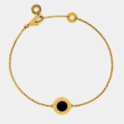 Bvlgari Onyx 18K Yellow Gold Charm Bracelet ML