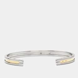 Bvlgari B.Zero1 18k Rose Gold Stainless Steel Open Cuff Bracelet M/L