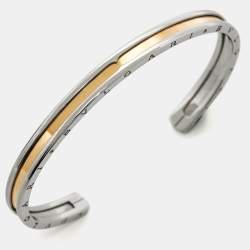 Bvlgari B.Zero1 18k Rose Gold Stainless Steel Open Cuff Bracelet M/L